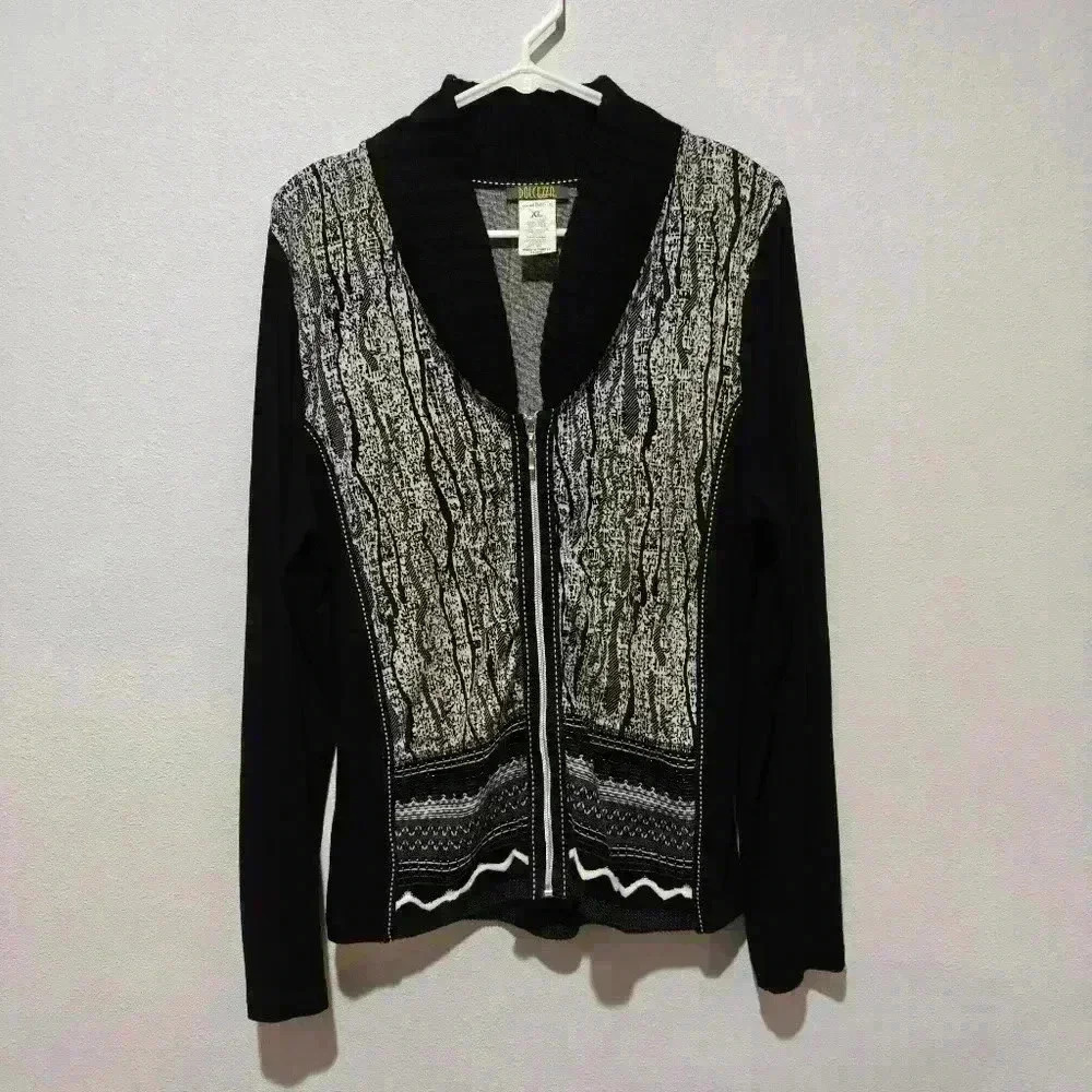 Dolcezza XL Jacket Zip Up Vintage Aztec Tribal Y2K,